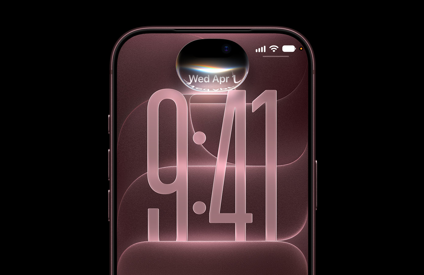 The top of an iPhone 18 Pro screen, showing the smaller Dynamic Island glowing as Siri starts. Image: Apple